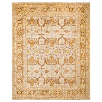 Eclectic, One-of-a-Kind Hand-Knotted Area Rug Ivory, 9' 2" x 11' 4"
