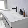 Vegadeo Bath Vanity with Stone Sink Top, Elegant Grey, 48", No Mirror