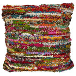 LR Home - Chindi Stripe Floor Pillow - Designed to thrill, our pillow collection will add intricate mastery and eye-pleasing designs to any room. The variety within this product will add style that transcends and catches any guest's eye. If you are looking to add a bohemian feel, this pillow is the one for you. Hand-crafted with the customer in mind, there is no compromise of comfort and style with the pillow line we create.