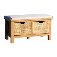 3 Basket Seat Bench Country Accent Storage Benches By Geko