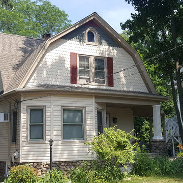 GAF Timberline HD Weathered Wood, Alside Charter Oak Maple