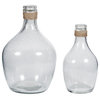 Benzara BM246950 Vase With Bottleneck and Rope Accent, 2-Piece Set, Clear