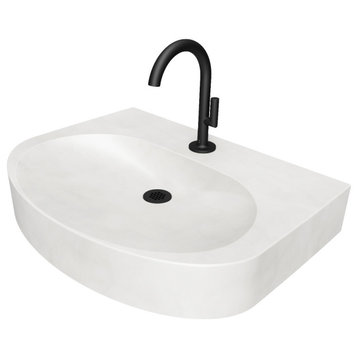 Ellipsa 24" Concrete Sink, White Linen