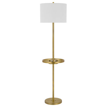 62" Metal Floor Lamp, Antique Brass