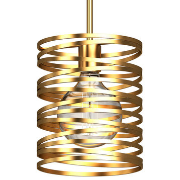 Volume Lighting V2131 8"W Mini Pendant - Antique Gold