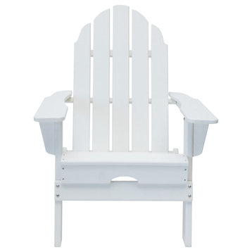 Balboa HDPE Folding Adirondack Chair, White, Single
