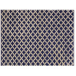 Bareens Designer Rugs - Modern Moroccan High-Low Bennie Blue/Ivory Wool Rug - 6'2'' x 9'7'' - Make a statement in your home with this meticulously hand-knotted high-low pile Moroccan wool rug. An intricate design made with luxurious wool and exquisite coloration makes this extravagant rug a compelling focal point in any living area.