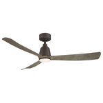 Fanimation - Kute, 52" Matte Greige With Weathered Wood Blades - Kute is an understatement when it comes to this Fanimation ceiling fan.  Kute is available in a 44 or 52 inch sweep with multiple finish options.  This ceiling fan is Damp rated for use inside or out and includes a handheld remote control.  The optional LED light kit and smart home compatibility make this the perfect option for any home.  fanSync WiFi receiver for smart home connectivity sold separately.