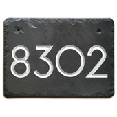 Ecco E4N Transitional House Number, Brass, One size