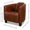 Vintage-Style Brown Leather Club Chair
