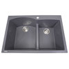 Nantucket Sinks 60/40 Double Bowl Dual-Mount Granite Composite, Titanium