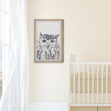 "Funky Owl Portrait III" Framed Painting Print