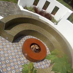 Moroccan inspired Garden with Jamie Oliver Pizza Oven area - Fire Pits