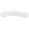 Marco-8-Piece, 3-Power Reclining Italian Leather Sectional, White