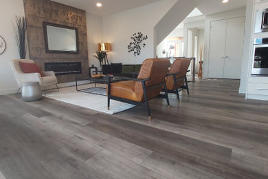 Living room - modern living room idea in Calgary