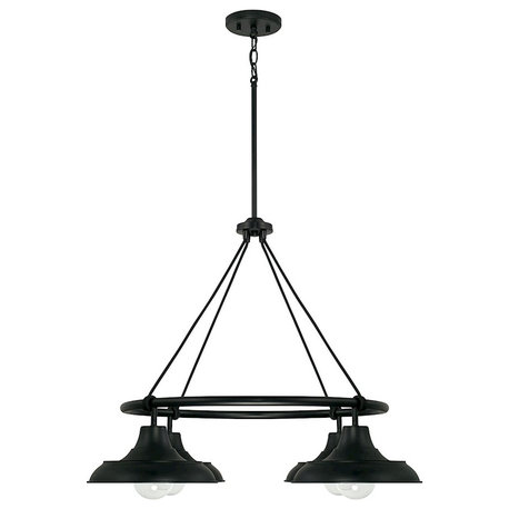 Capital Lighting Jones 4 Light Chandelier, Matte Black