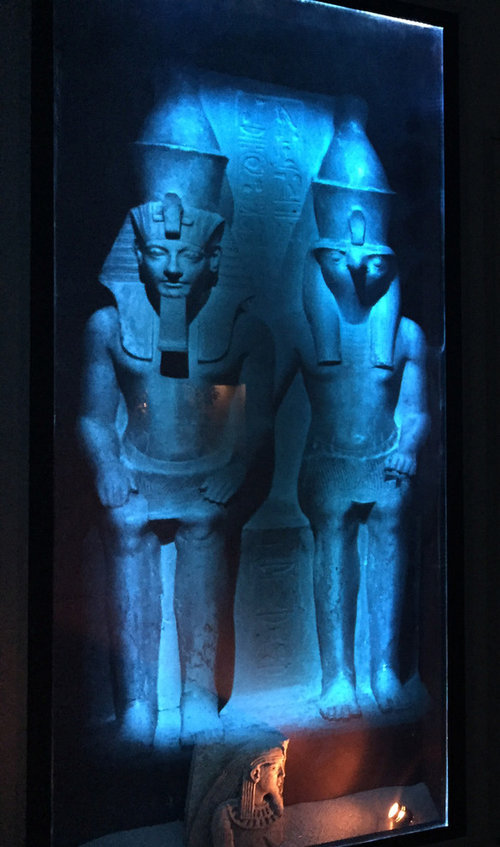 Industrial Lofts Work Room Divider Wall in Egyptian Theme (120" Glass)