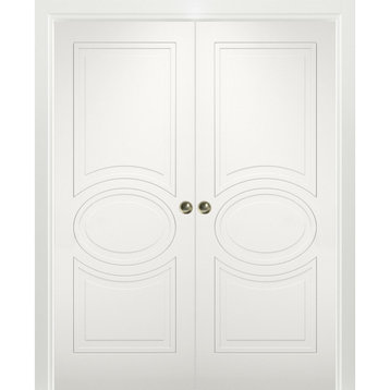 Sliding Double Pocket Doors / Mela 7001 Matte White, 72" X 96" ( 2* 36x96)