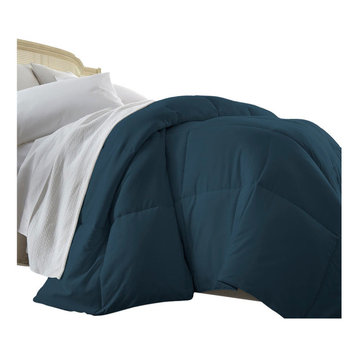 Becky Cameron Baffle Box Alernative Goose Down Comforter, Full/Queen, Navy