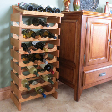 Wooden Mallet Dakota 2 Tier 6 Bottle Display Wine Rack in Light Oak