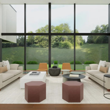 Geometric Museum-Inspired Modern Living Roomliv