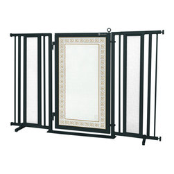 Fusion Gates - Fusion Gate with Greek Key Design, Black, 60"-65" - Dog Gates