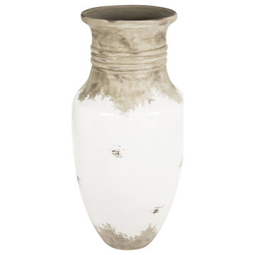 Large Distressed Vase, Distressed White, 23x50"