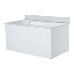 36" Dani Bathroom Vanity in White - Bathroom Vanity Lighting
