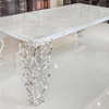 Soho White Volakas Natural Marble Dining Table 86.6"