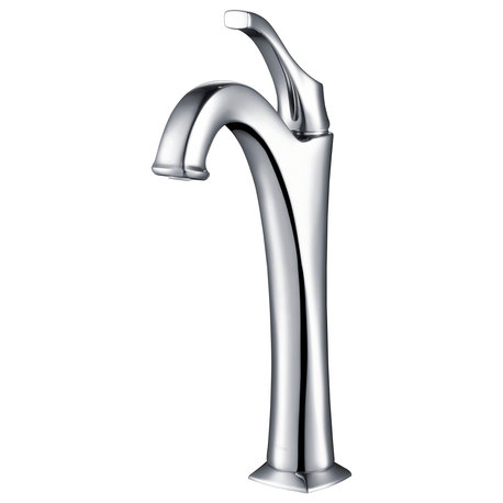 Arlo Single Handle Lever 1-Hole Vessel Bathroom Faucet Chrome, PU Drain