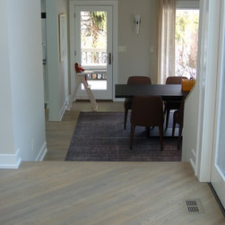 White Oak stained with a water base finish. - Engineered Wood Flooring