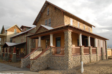 Rustic exterior home idea in Charlotte