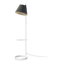 Lana Floor Lamp with Pedestal | White Base | Charcoal Shade - Floor Lamps