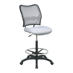 Deluxe Shadow Air Grid Back And Mesh Seat Drafting Chair - Living Room Chairs