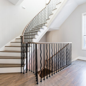 Sonnette Cellular Roller Shades on Landing in Half-Opened Position