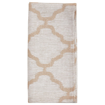 Table Napkins with Moroccan Design (Set of 4),Taupe, 20"x20"