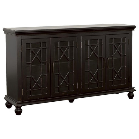 Coaster Kovu 4-door Wood Traditional Accent Cabinet Black