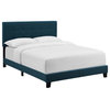Modway Amira King Modern Upholstered Polyester Fabric Bed in Azure Blue