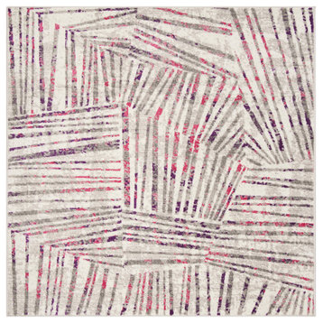 Safavieh Skyler Collection SKY191 Rug, Grey/Pink, 6'7" Square
