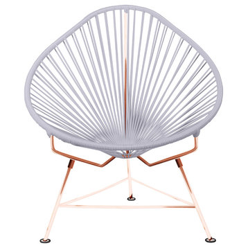 Junior Indoor/Outdoor Handmade Acapulco Chair, Clear Weave, Copper Frame