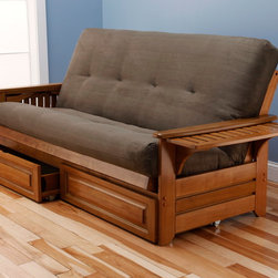 Phoenix Butternut Futon | Marmont Mocha Futon Mattress - Products