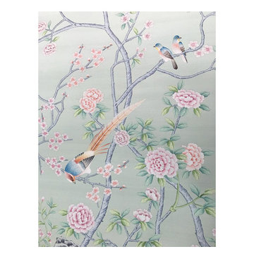 hand painted chinoiserie silk wallpaper wall coverings