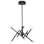 Artcraft Lighting - Batton 14.5W LED Pendant, Black - The "Batton" collection small pendant features  glass cubes illuminated by LEDs. The frame's arms can be configured as desired and has a black finish (includes hang straight).
