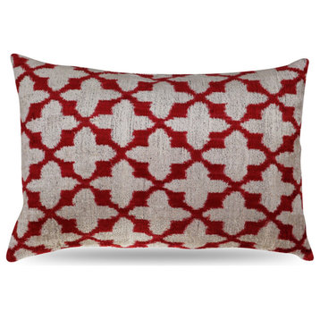 Canvello Turkish Handmade Decorative Velvet Silk Pillow 16" X 24"