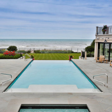 Wilmette, IL Rectilinear Swimming Pool with Separate Hot Tub