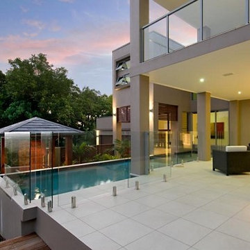 central pool and alfresco living area