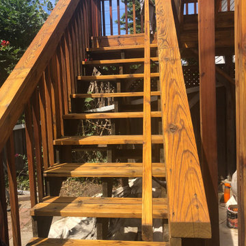 Aging Cedar Staircase Restoration