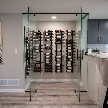 Finished Basement with Bar and Wine Room in Northville, MI