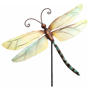 Garden Stake Pearl Dragonfly