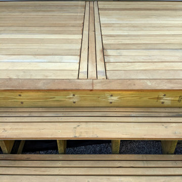 Garapa Deck with Benches